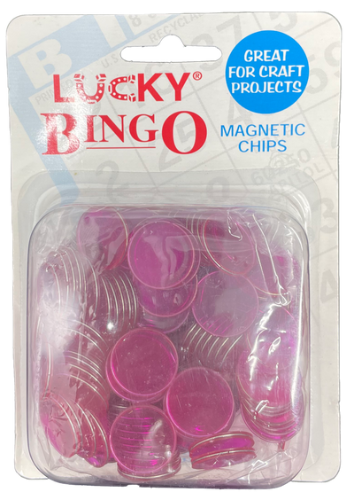 Packages of 200 Magnetic Bingo Chips, Metal Ring Inside of Chips