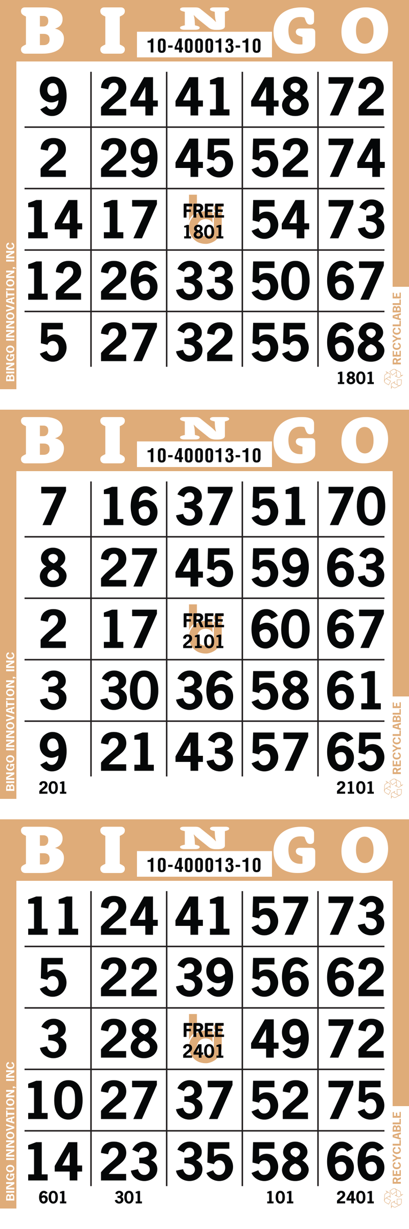3on Bingo Paper By The Case 3,000 Sheets
