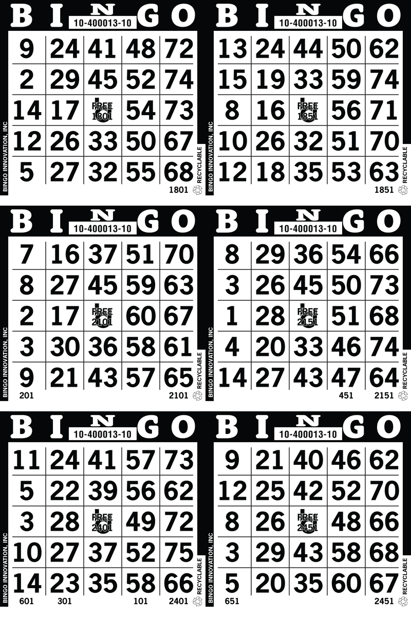 6on Bingo Paper By The Bundle