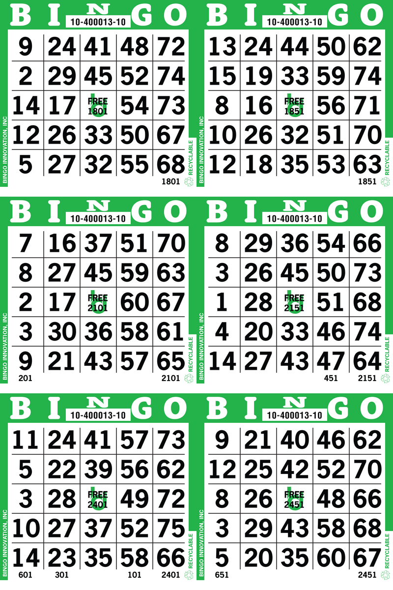 6on Bingo Paper By The Bundle