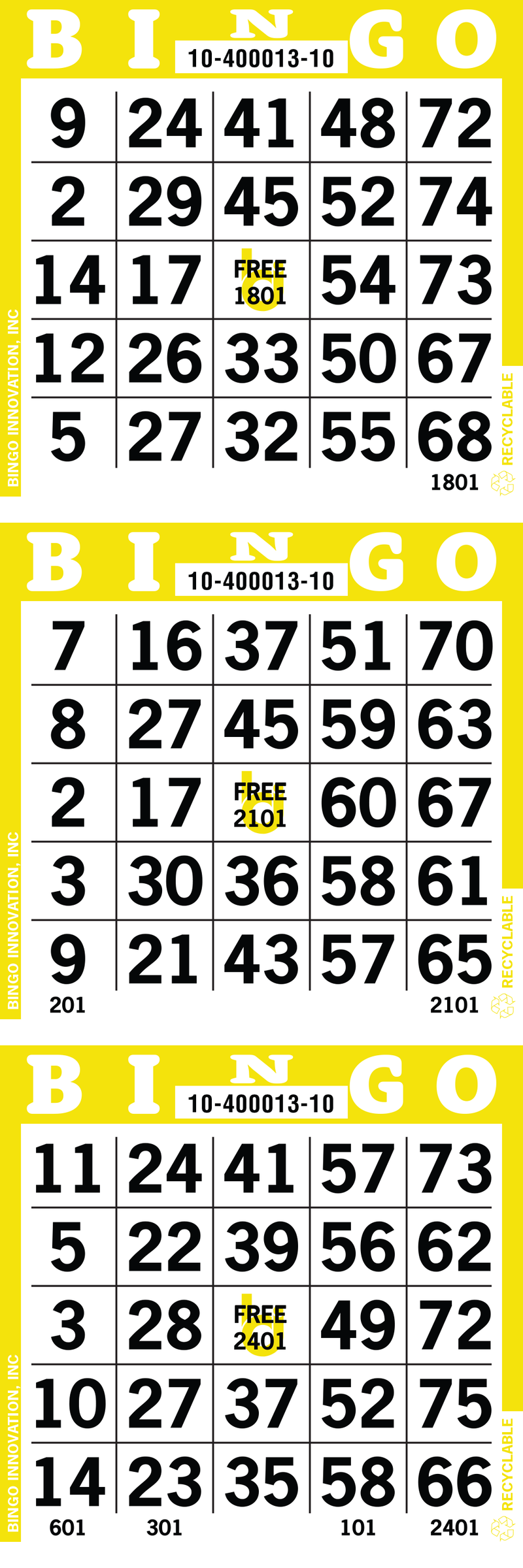 3on Bingo Paper By The Bundle