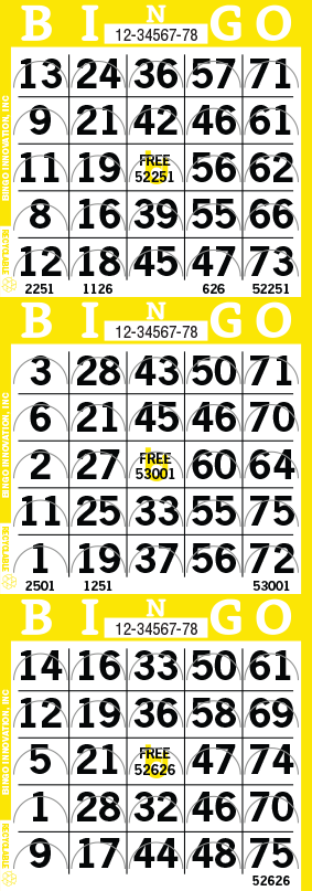3on Pushout Bingo Paper by the Bundle 250 Sheets