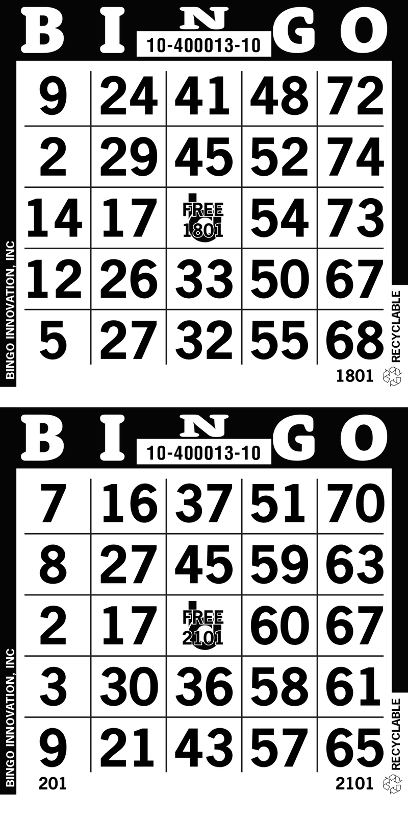 2on Bingo Paper By The Case 4,500 Sheets