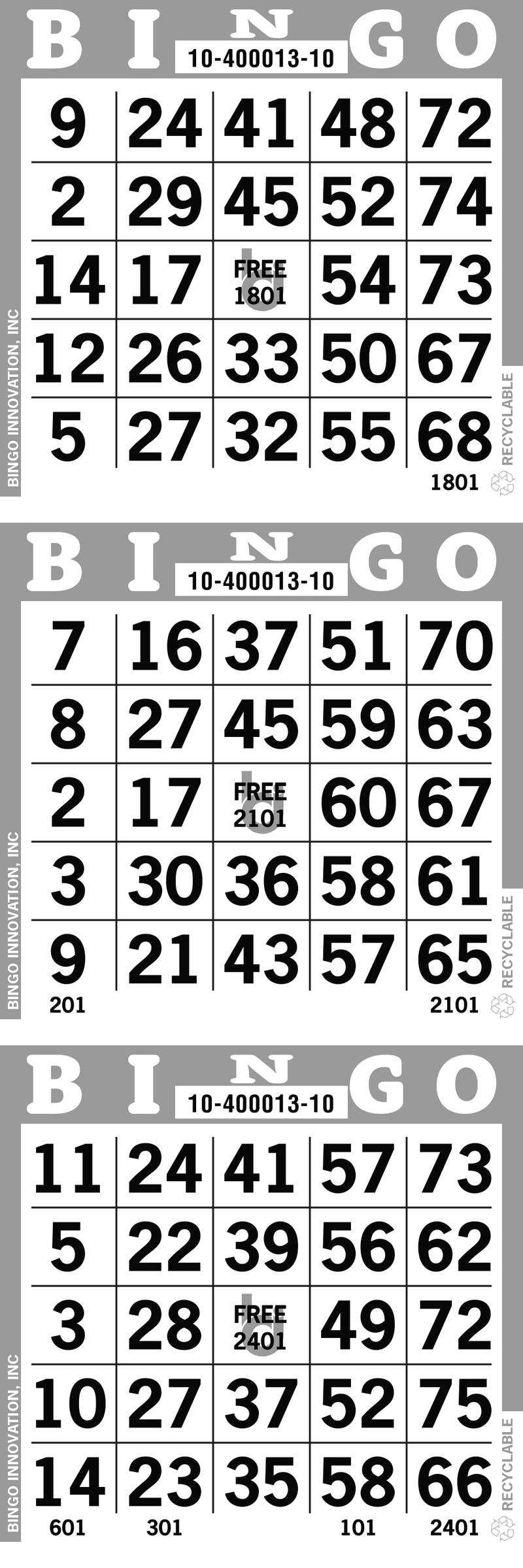 3on Bingo Paper By The Case 3,000 Sheets
