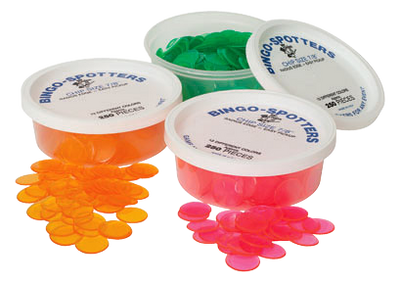 Tub of 250 Solid Color 7/8" Non Magnetic Bingo Chips