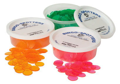 Tub of 250 Solid Color 7/8" Non Magnetic Bingo Chips