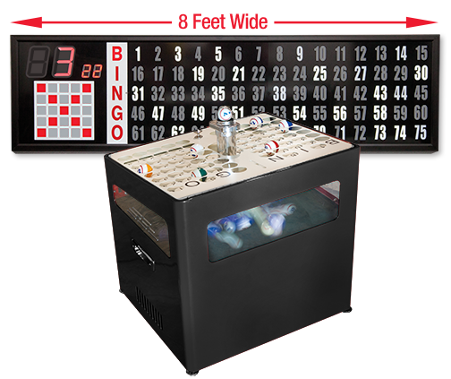Professional Table Top Bingo Blower and 8 foot Flashboard