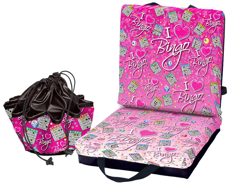 I Love Bingo Pink Double Cushion & Tote Set