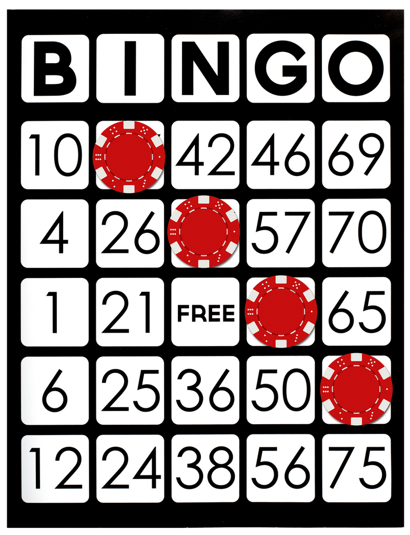 25 EASY Read Paper Bingo Cards